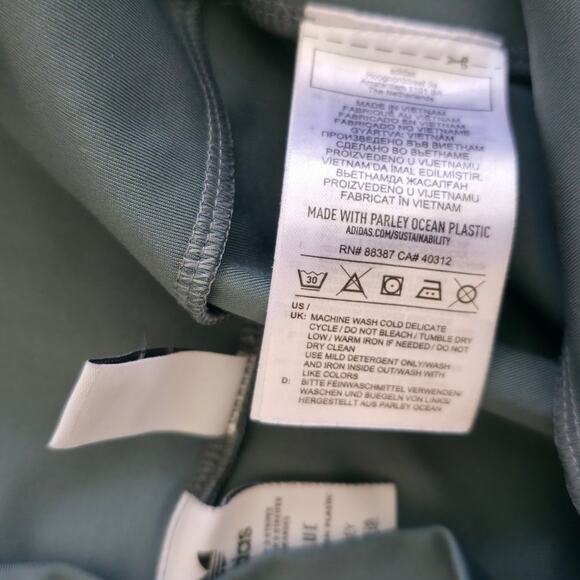 Adidas Prime Blue Gray Blue 3 Stripe Cycling Shorts Women Sz M - Picture 8 of 8